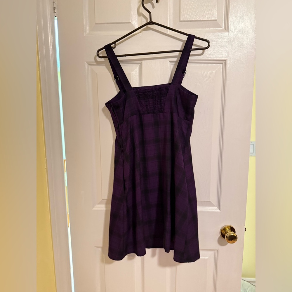 Hot Topic Purple & Black Plaid Buckle Strap Dress - Picture 5 of 7
